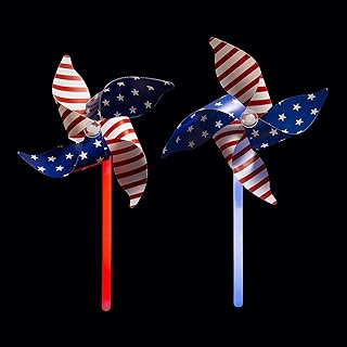 Patriotic Glow Stick Pinwheels, 12 Pieces
