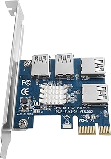 9daysminer PCI-E Riser Card 1 to 4 Port USB3.0 Expansion Card Adapter X1 Riser Miner Card PCI Express Extender Adapter Board for Ethereum (ETH) Mining