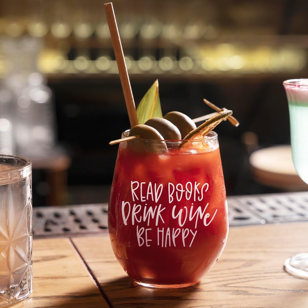 Bookish Wine Glass Gifts for Book Lover,Book Club Gifts for Women,Librarians,Reader,Bookish Birthday Gift for Her Friends,Drink Wine Read Books Be Happy,Books Accessories for Reading Lovers -30 - Image 3