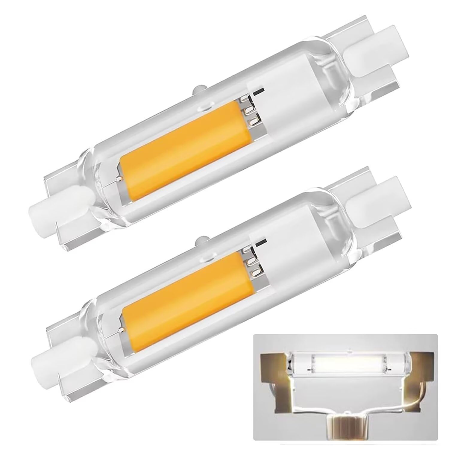Dvnoua R7S Bulb 78mm LED Dimmable, 20W R7S LED Bulb 78mm Equivalent J78mm 200W Halogen Light Bulbs, Cool White 6000K 2000LM, Flicker-Free, 360° Light Angle, Energy Saving R7s Floodlight, 2 Pack