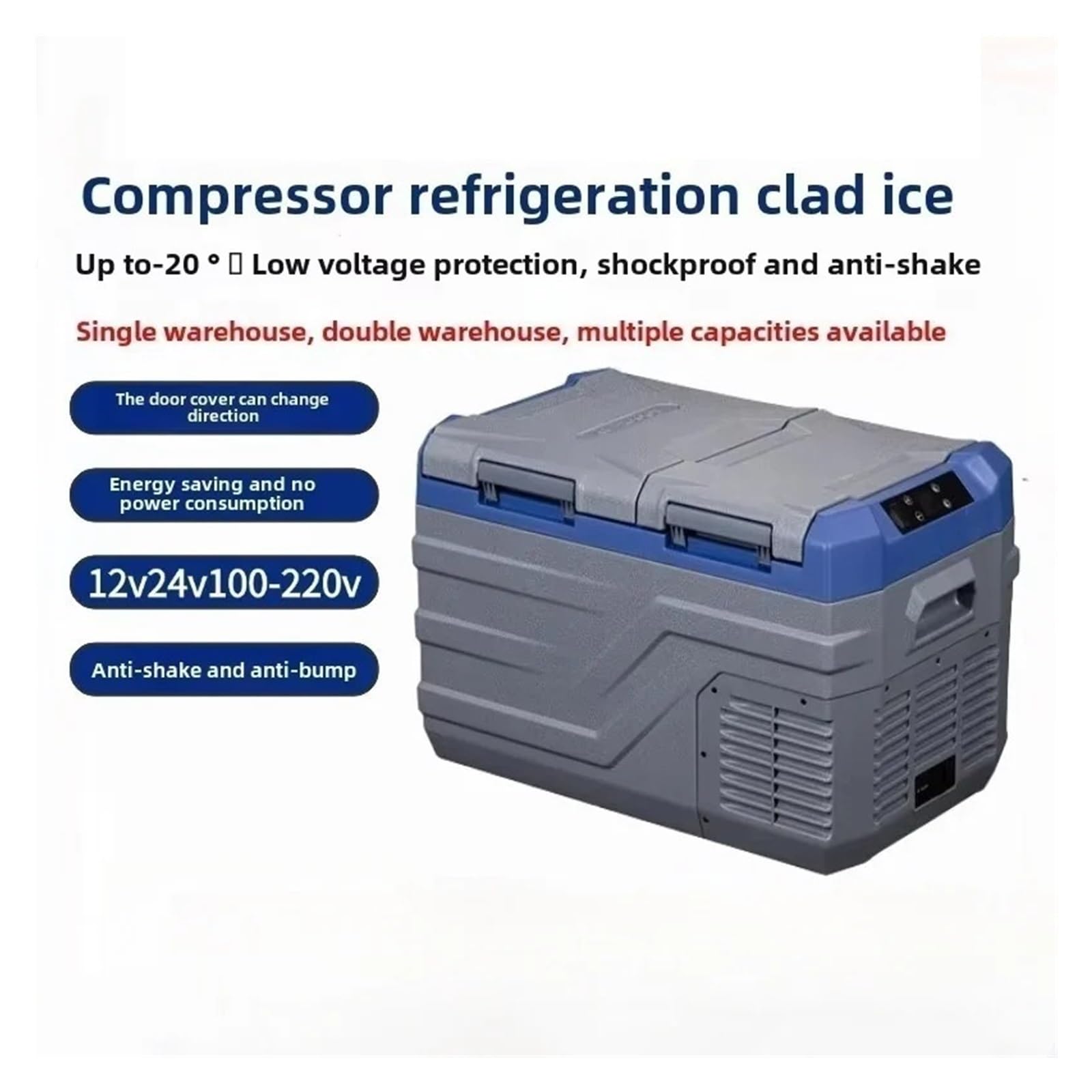Refrigerador de Coche de una Sola Zona de 40 l, Nuevo, con compresor de 12 V y 24 V, congelador y máquina de Hielo de plástico for Uso doméstico.