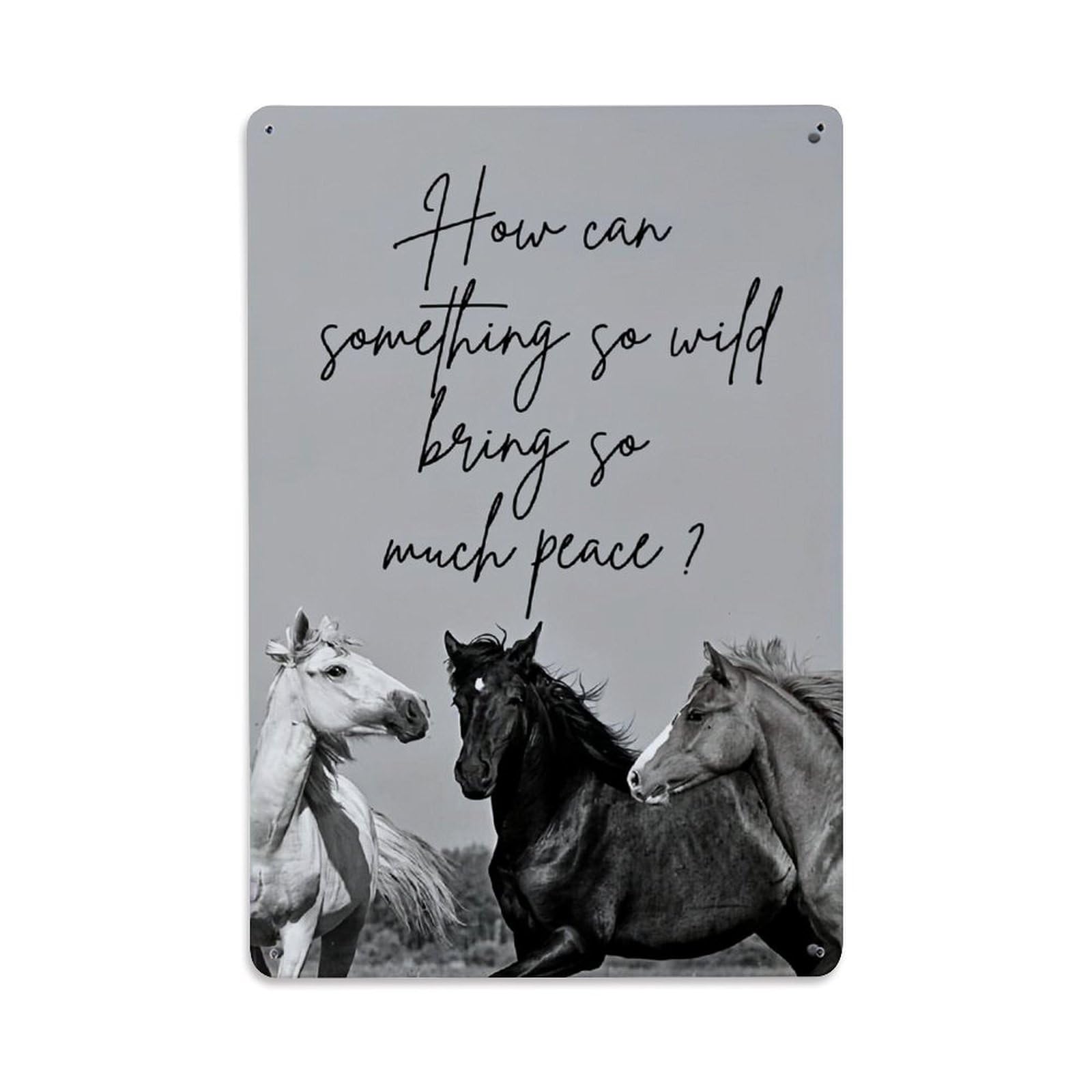 Jdfenggu Vintage Horse Peace Wild Nature Beauty Retro Metal Tin Sign, Decor Art Poster For Bar, Home, Man Cave, Kitchen, Laundry Room Gift 8X12inch