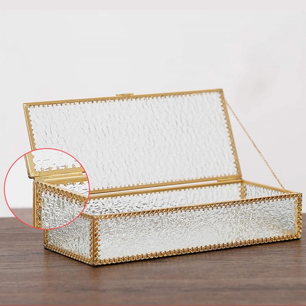 Caja de terrario de cristal, caja de joyería transparente retro, caja de terrario de vidrio geométrico, bandeja de decoración de bandeja de espejo, organizador de cosméticos, decoración de macetas