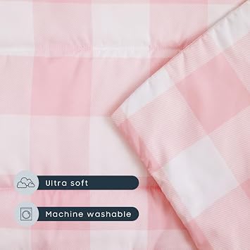 Wake In Cloud - Toddler Nap Mat with Pillow and Blanket, for Kids Boys Girls Ages 3 Plus in Kindergarten Daycare Preschool, Roll Up Sleeping Bag, Gingham Plaid Grid