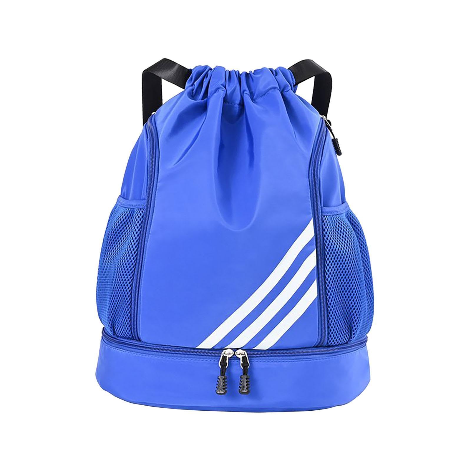 Drawstring Backpack Bag Portable Basketball Bag for Soccer Outdoor Men Women Royal Blue-image-45