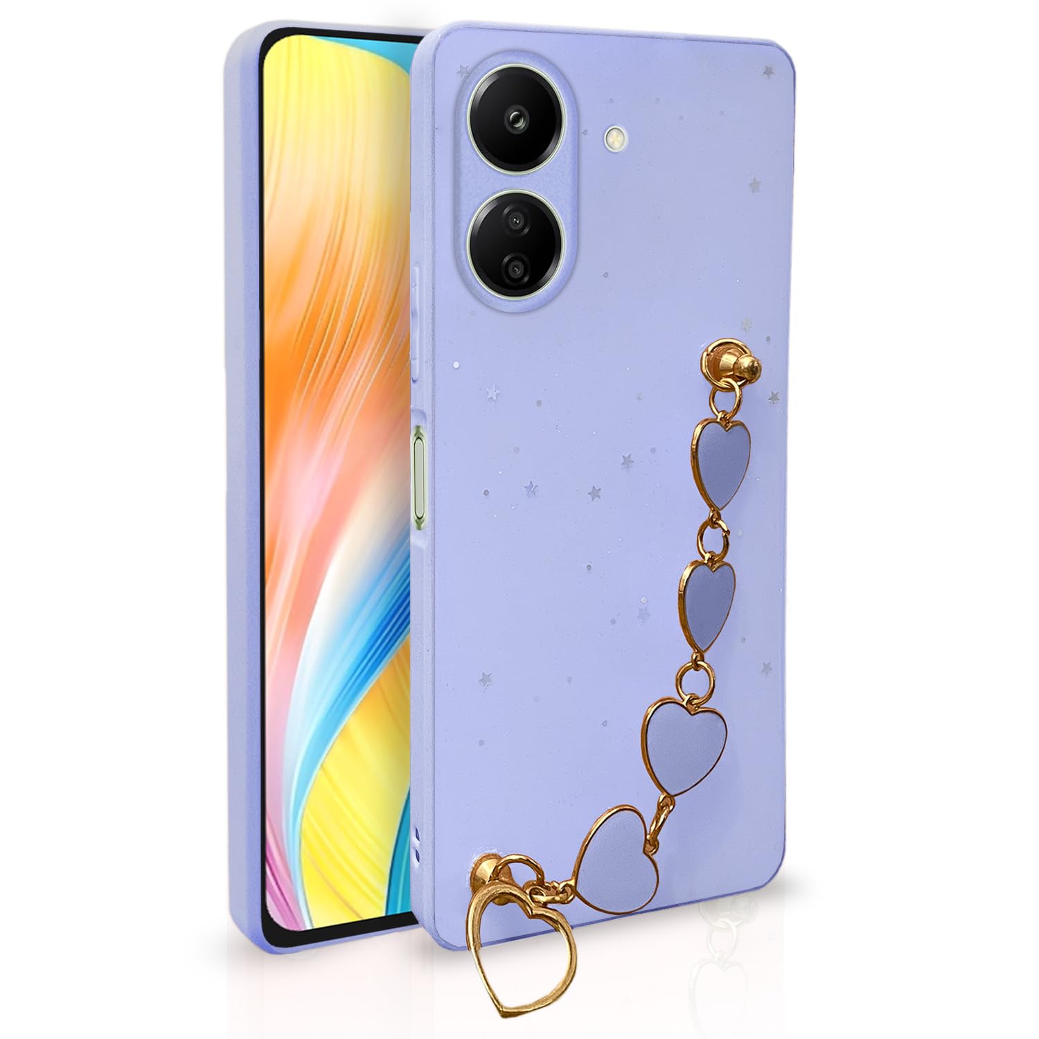 Pikkme Redmi 13C 4G | Poco C65 Back Cover for Girls | Heart Shaped Metal Chain Blocks | Sparkling Soft TPU | Case for Redmi 13C 4G | Poco C65 (Purple) (B0CVRWCG69) Amazon Price History, Amazon Price Tracker