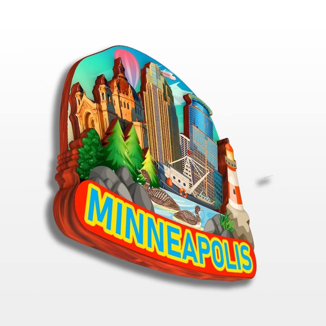 Imán De Nevera De Madera Con Diseño De San Pablo Minnesota - Hecho A Mano, Decoración Creativa Para Hogar U Oficina