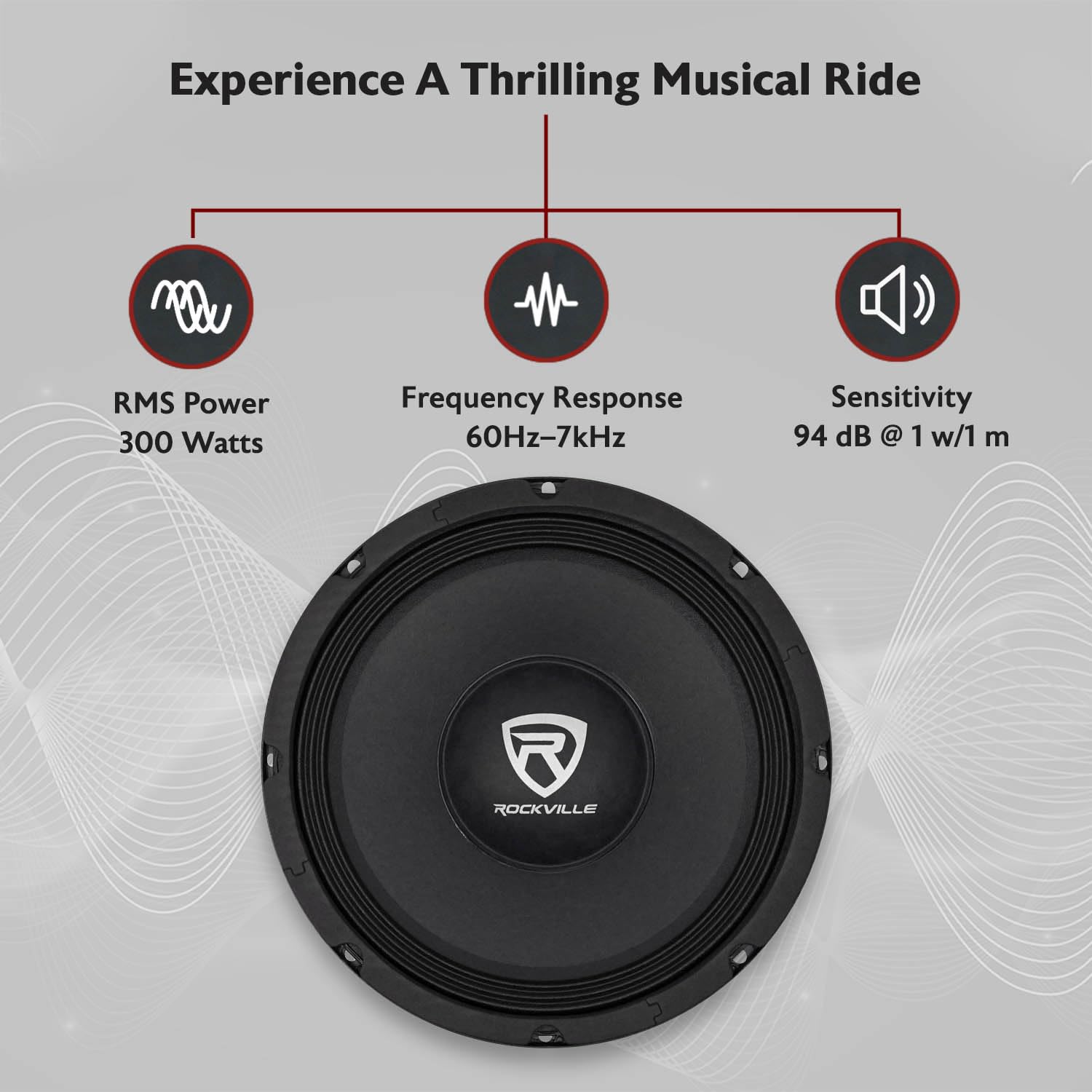 Amazon.com: Rockville RM108PRO Mid-Range Pro Car Speaker, 10
