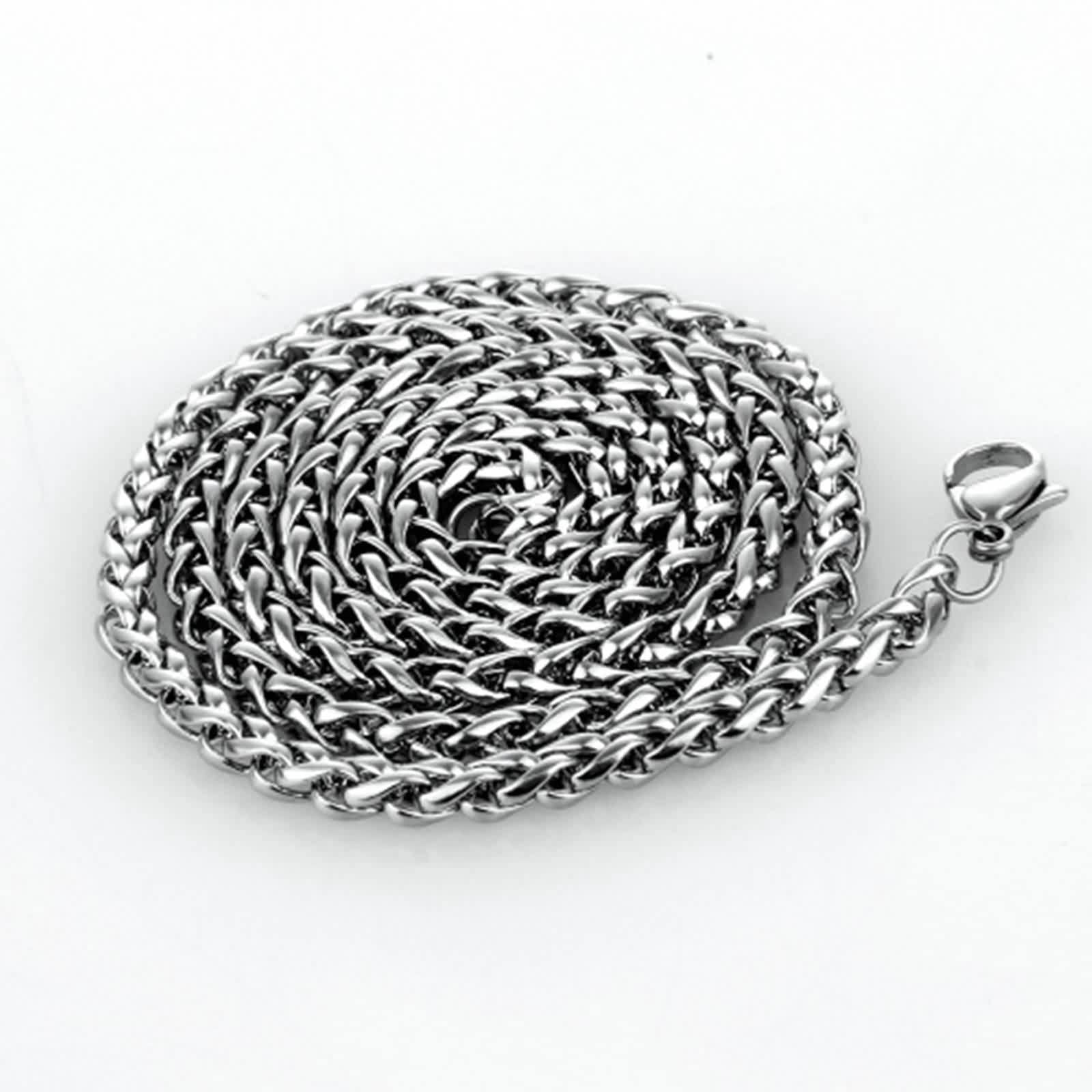 Collar Hombre Festival, Collar de Acero Inoxidable Trigo Cadena Joyeria Mujer Regalo Cumpleaños