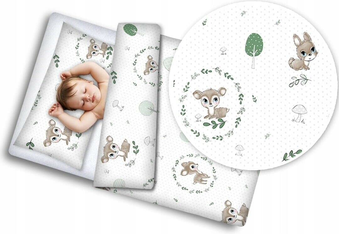 BABYMAM 2pc Cotton Baby Bedding Cot Toddler Duvet Cover and Pillowcase Set to Fit Cot Bed 120x90cm Fairytale Forest