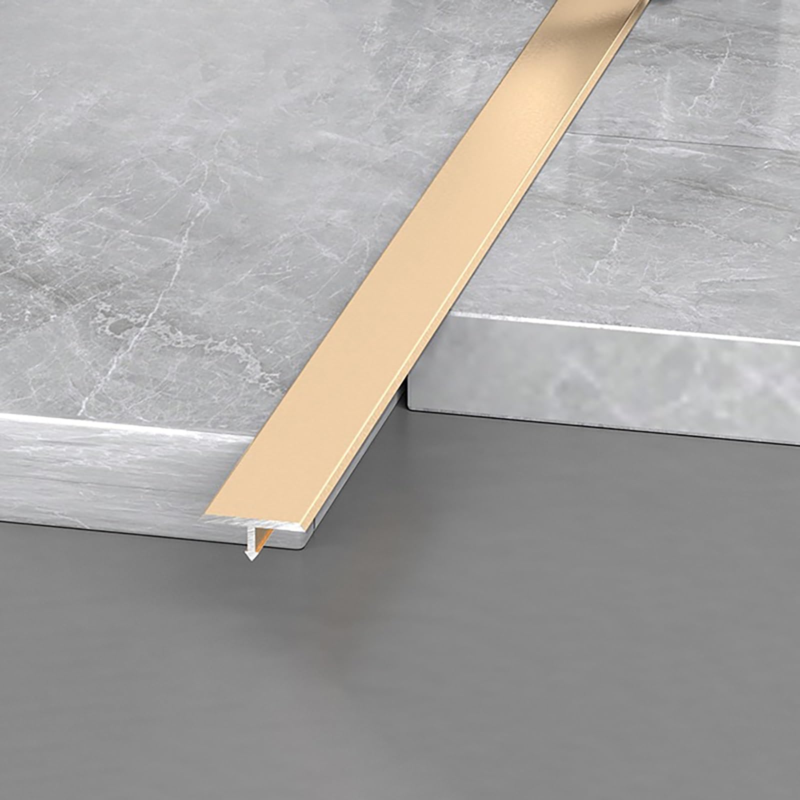 Raouoae Gold Threshold Strips For Doorways 90Cm*3 Pcs Flat Divider Strip Tile Trim And Laminate Door Threshold Strip For Seamless Floor Transitions Between Rooms(,Width: 20Mm)