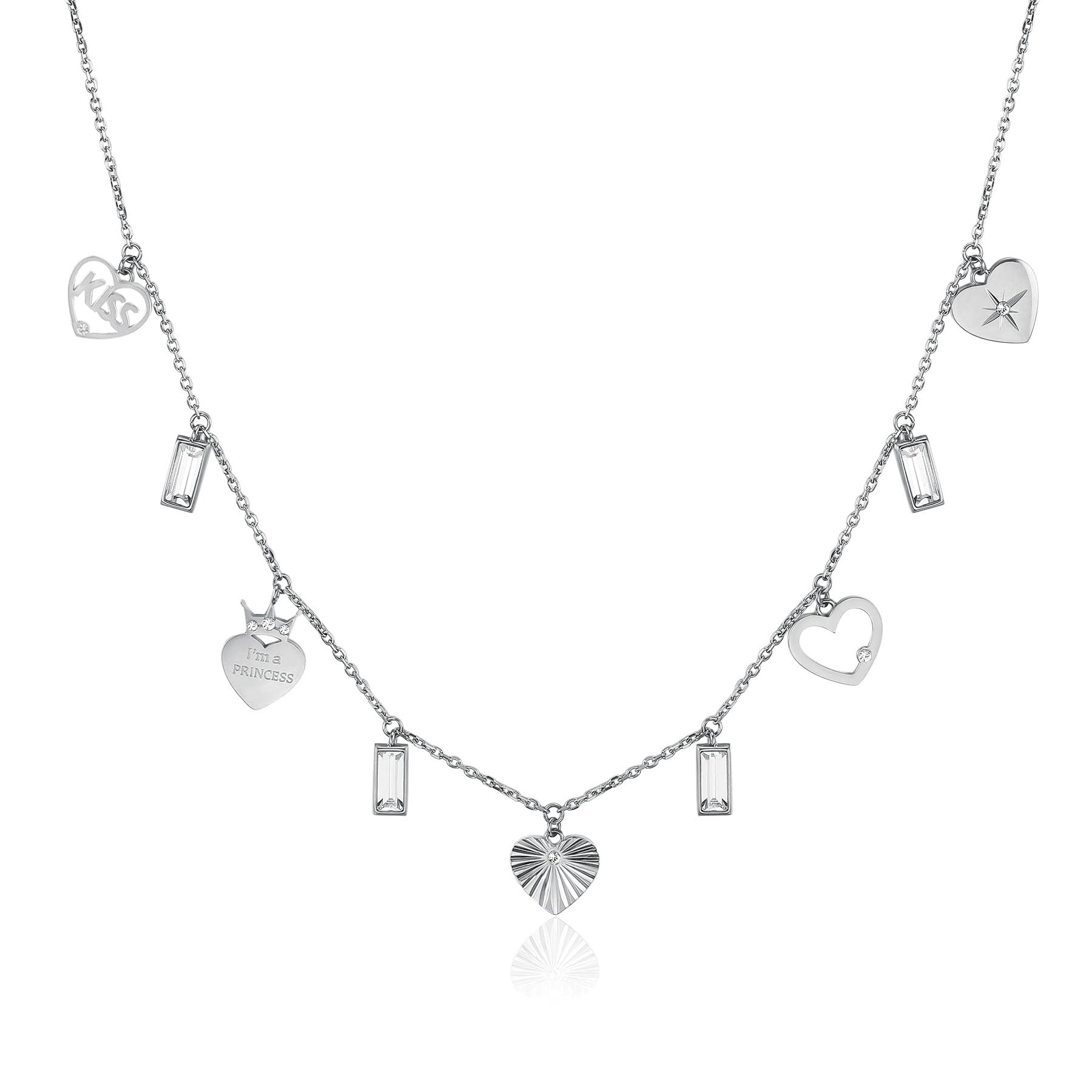 Brosway Collana Girocollo Chant In Acciaio Con Simboli Cuore E Luna - BAH44