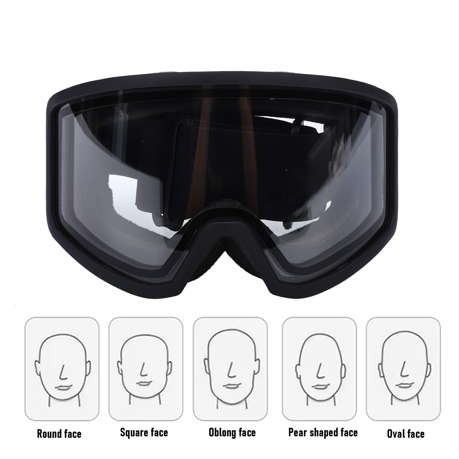 Naroote Masques de Ski, Masques de Neige Anti-Buée et Anti-UV avec Sangle Réglable et Verres Double Couche, Accessoires de Ski Anti-Rayures, pour éviter L'inconfort et les Dommages