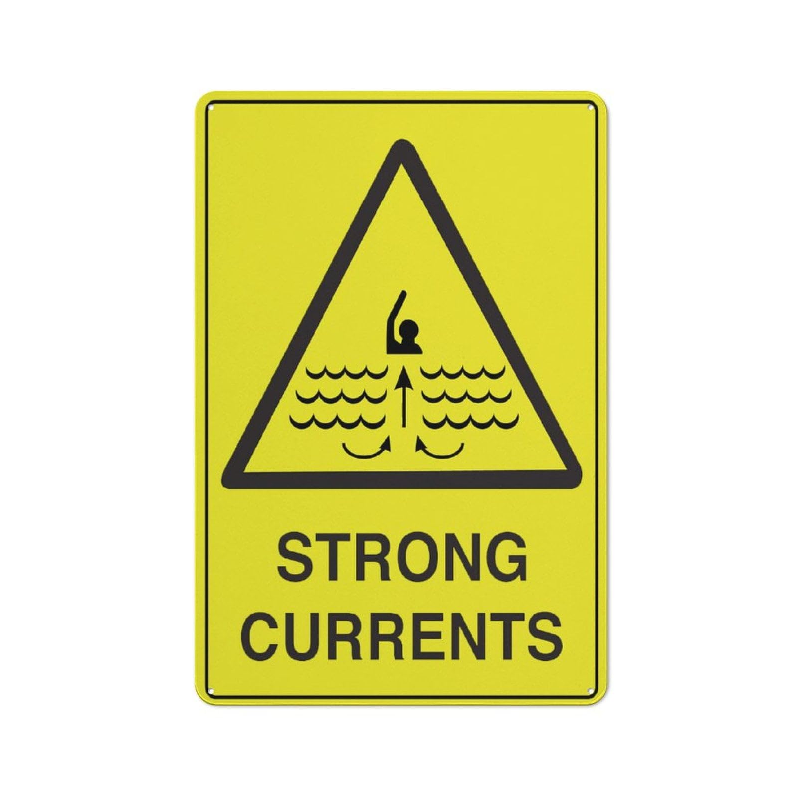 peiyeety Danger Strong Currents Sign For Business - 8"x12" Rust Free Aluminum UV Printed, 4 Pre-Drilled Holes, Durable Weatherproof