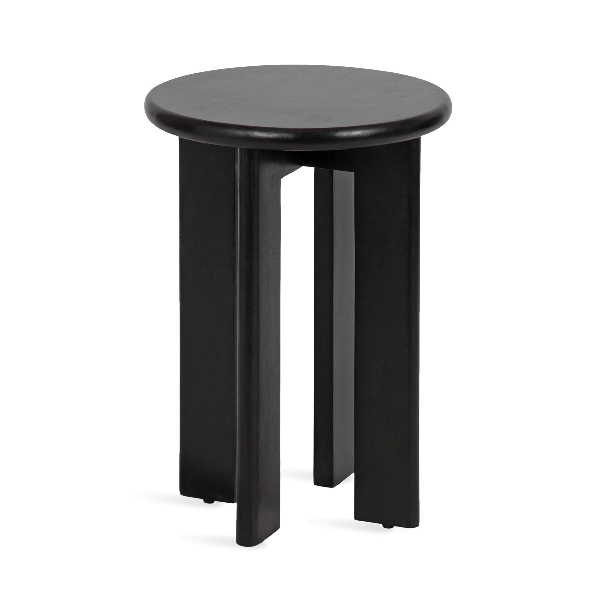 Kate and Laurel Seebeck Modern Wooden Round Side Table; 14 x 14 x 20; Black; Transitional Wood End Table for Use as Bedroom Nightstand or Living Room