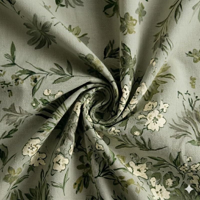 Image of Cotton Bolls Textiles Glace Cotton Fitted Bedsheet 72x72x6 Inch with 2 Pillow Covers - Soft Breathable Fabric, Elastic All Around, Printed Bedding for Double Bed