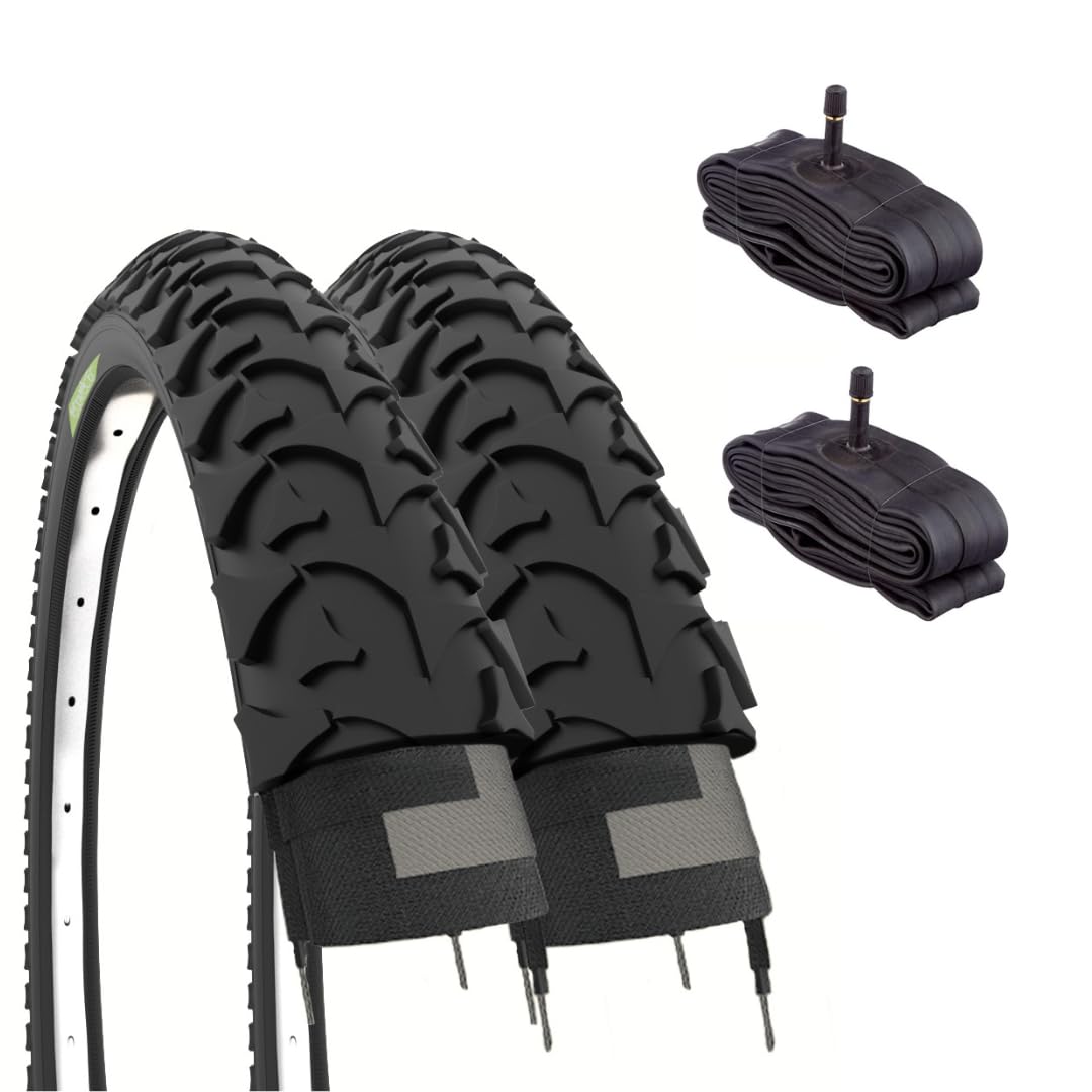 ECOVELO SET OF 2 MTB TYRES AND 2 INNER TUBES 16 x 1.75 (47-305), AMERICAN VALVE, FOR CHILD