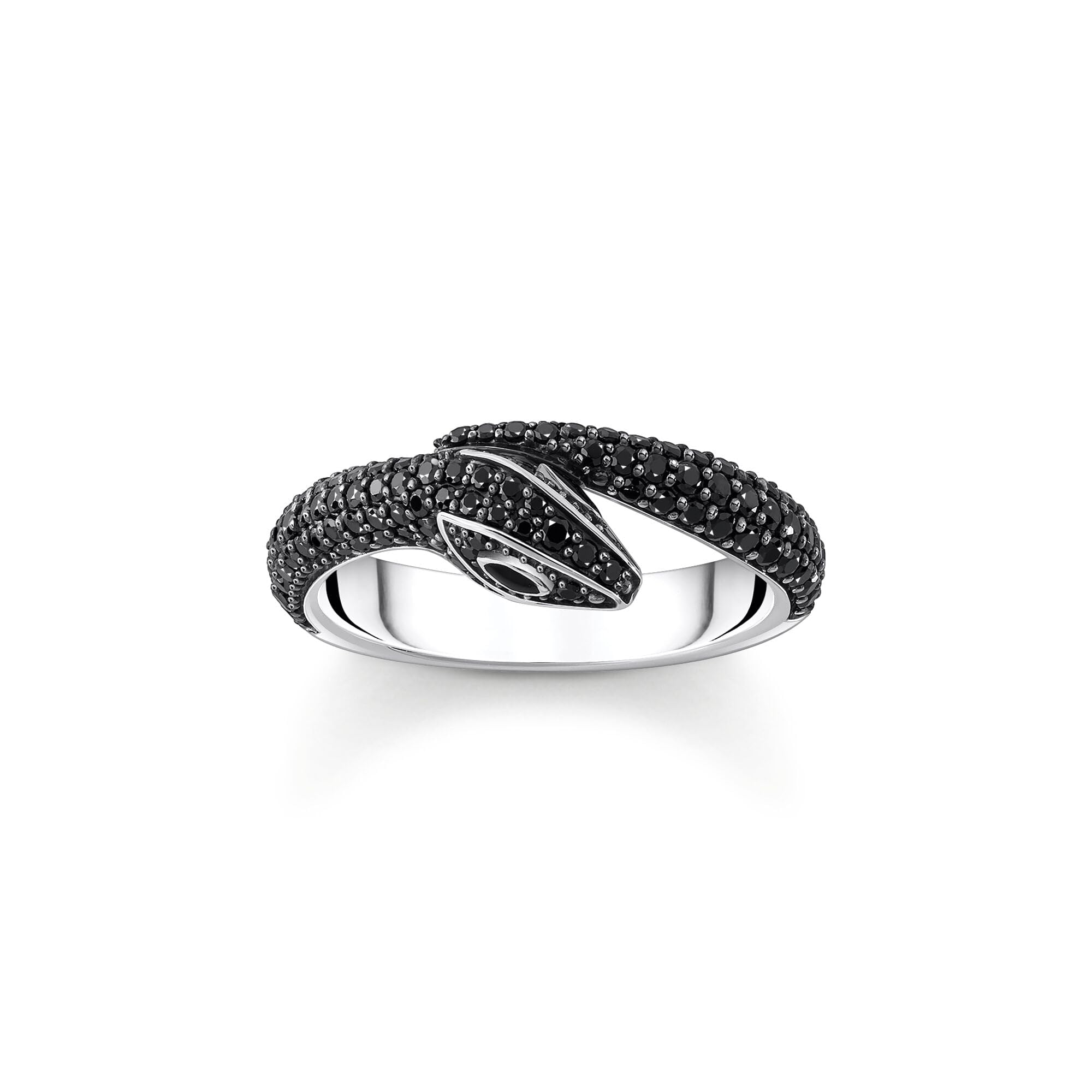 THOMAS SABO Anillo de serpiente con circonita negra, talla 52
