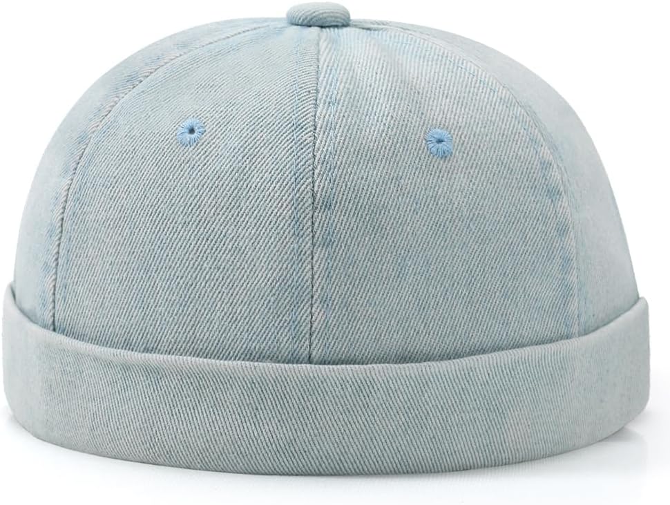 Brimless Hat for Men Women Docker Cap Vintage Sailor Beanie Cap