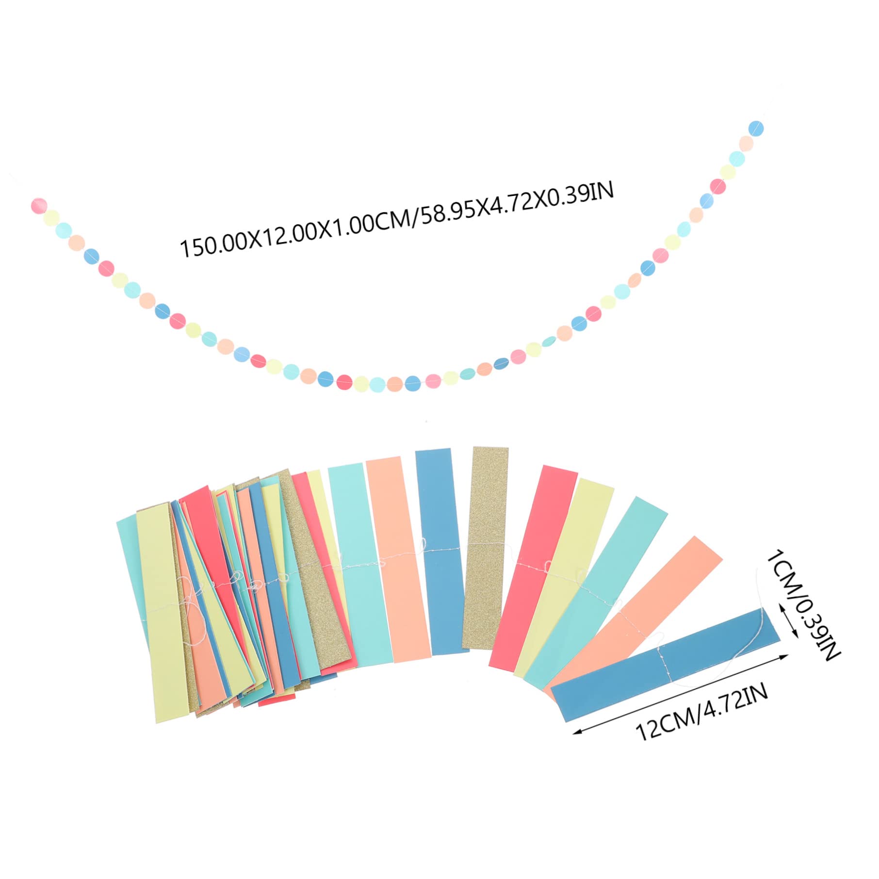 Abaodam 10 STK Latté Streamer-Hintergrund Punkt-luftschlangen-Girlande Pappmache Baby Gastgeschenk Für Den Ersten Schultag Regenbogen-Party-Girlande Bunte Girlande Der Kreis Zubehör Papier