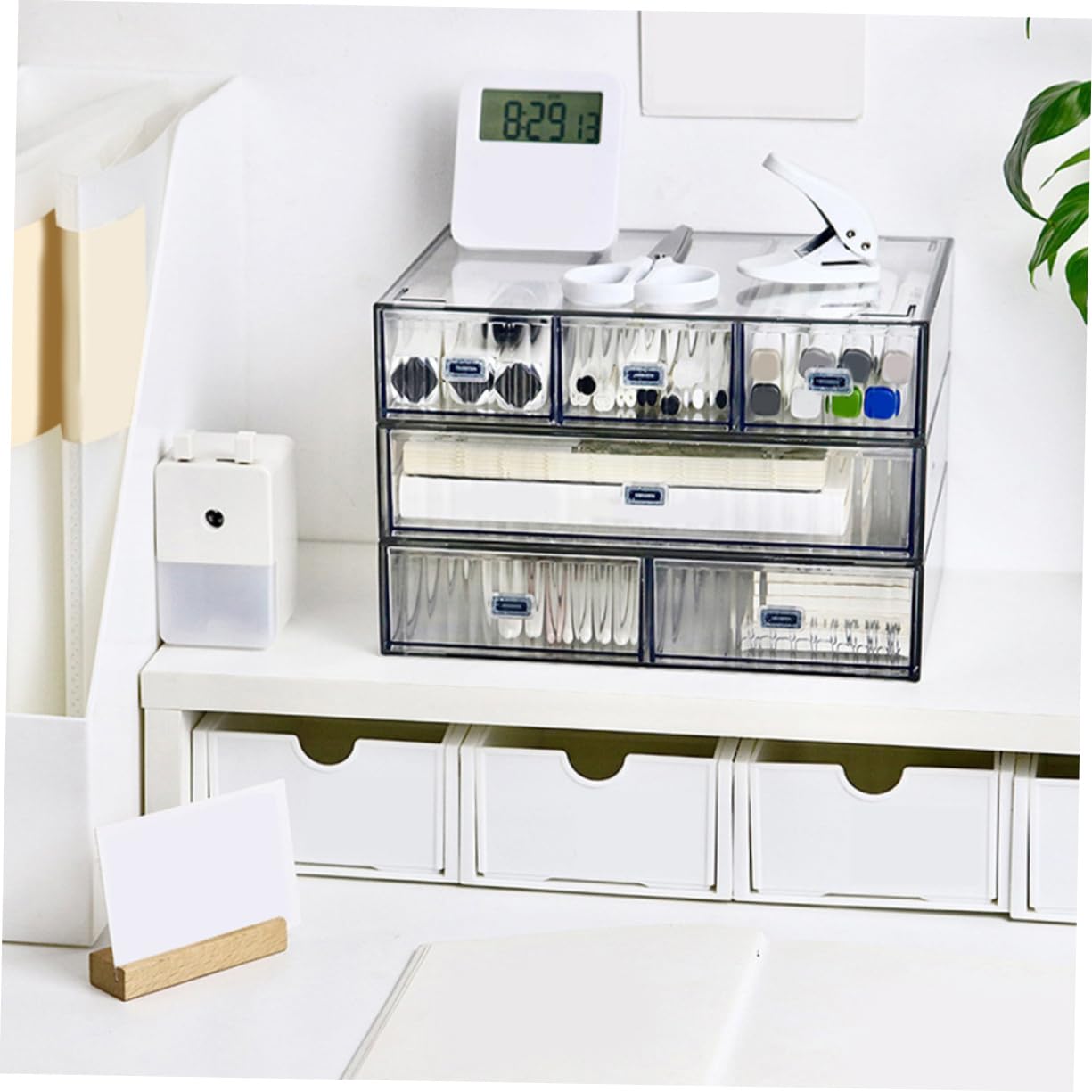 3pezzi Oggetti in Plastica Resistente Organizer Scrivania Multipli Per Cosmetici e Cancelleria Scatola Portaoggetti Per Organizzazione e Stoccaggio