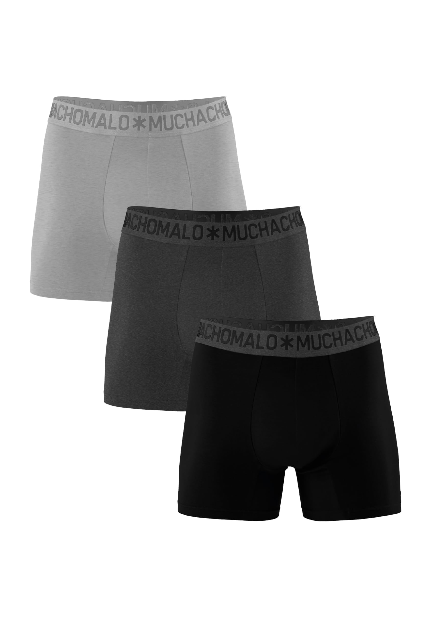 Muchachomalo Calzoncillos para Hombre, Ropa Interior Lisa de Algodón para Hombre, Pack de 3 Unidades, Bóxers Lisos de Corte Clásico con Cintura Elástica