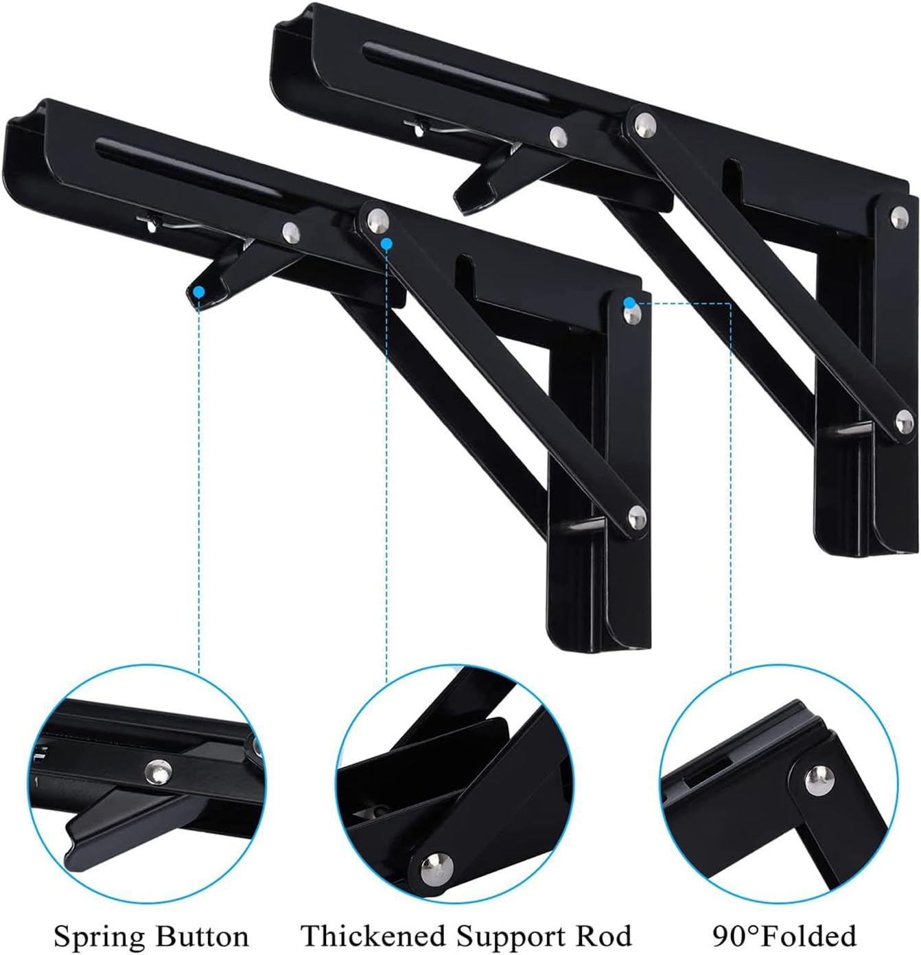 Everbilt 16 In. Matte Black Heavy-Duty Folding Shelf Bracket 14070 - The Home Depot - Foto 8