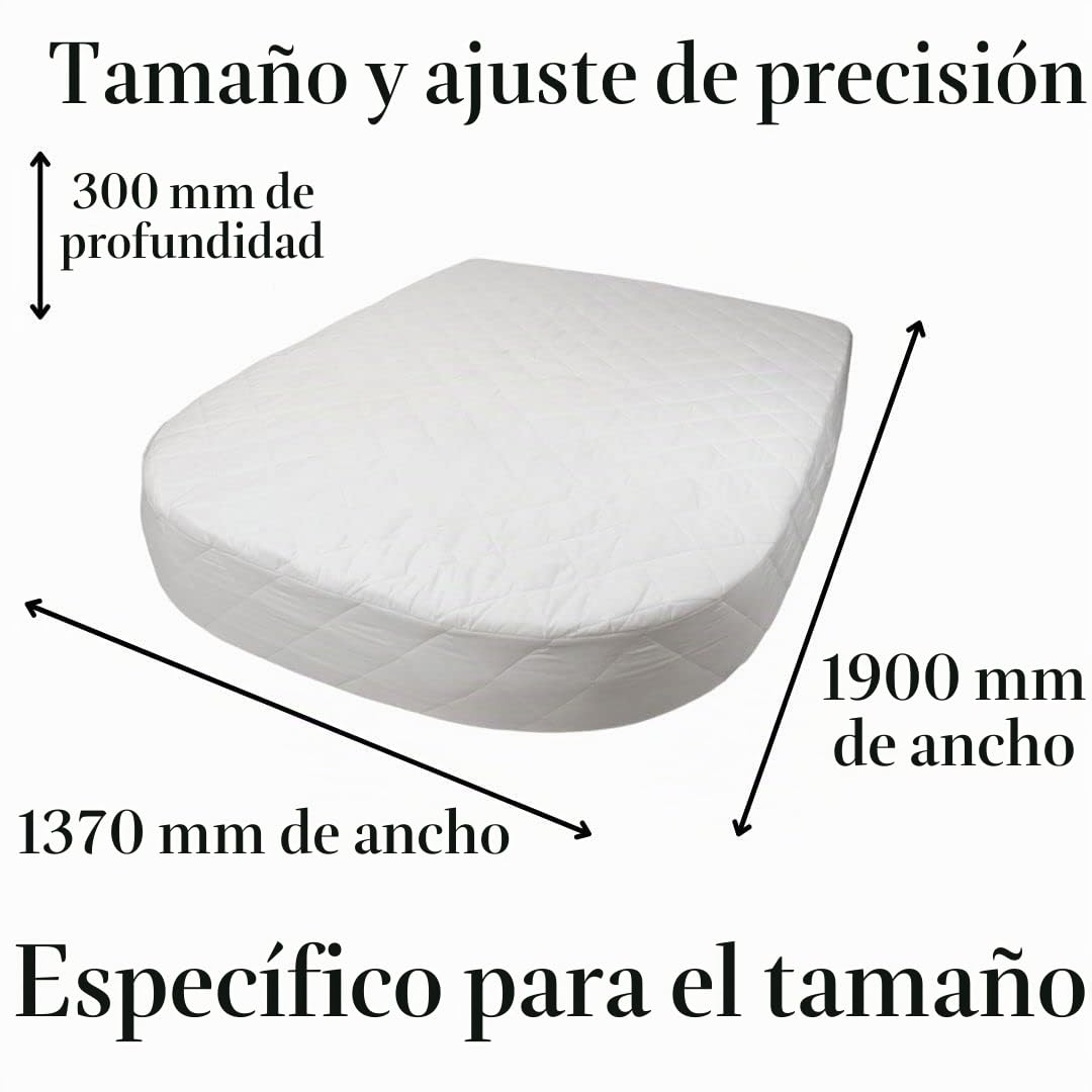 Jonic Essentials - Protector de colchón para autocaravana o caravana, cama con forma de isla, polialgodón acolchado de lujo, elástico en todo el mundo, fabricado en Reino Unido (137/190/30 cm), color