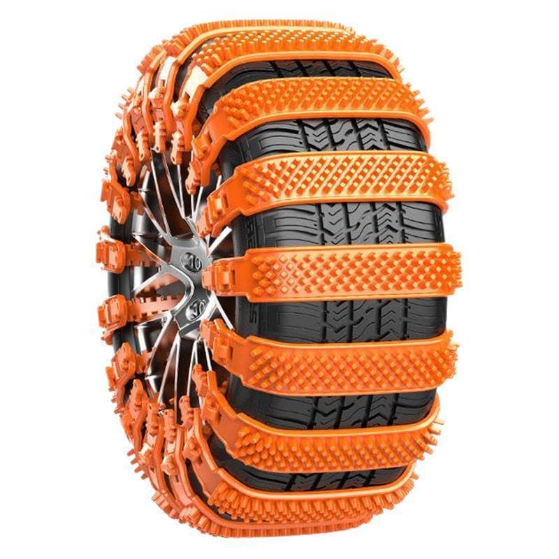 XOTORQ 16PCS Snow Chains for Car Tires for Subaru XV Forester Outback Impreza BRZ WRX Legacy, Portable Reusable Safety Chains, Helps Improve Traction on Winter and Muddy Roads, Easy Fit,B Orange