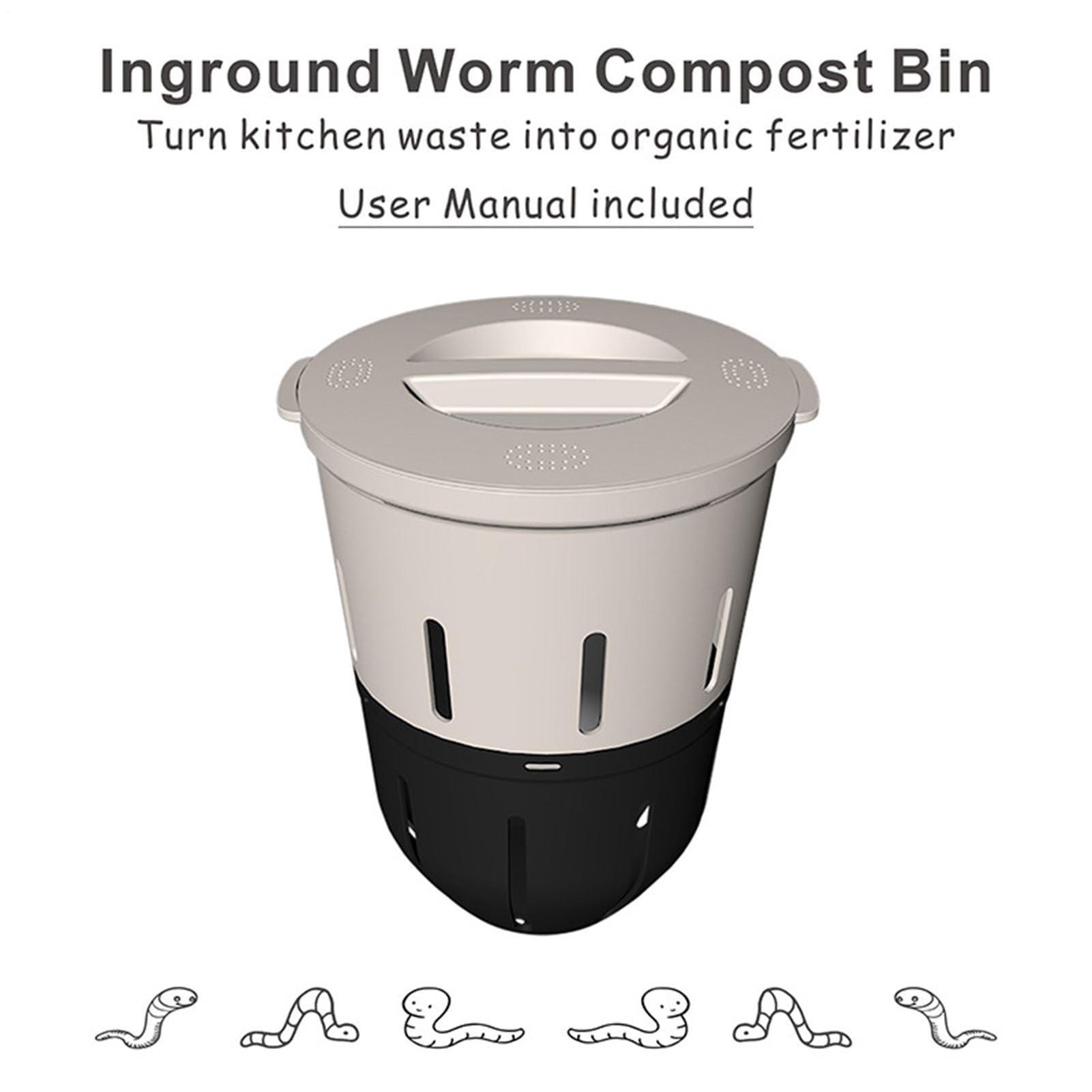 Bandeja de compost enterrada,Contenedor de jardín de compost de 12,5 litros - Bandeja de compost de jardín, para jardineros, cultivadores, autosuficientes, principiantes, patio trasero, césped