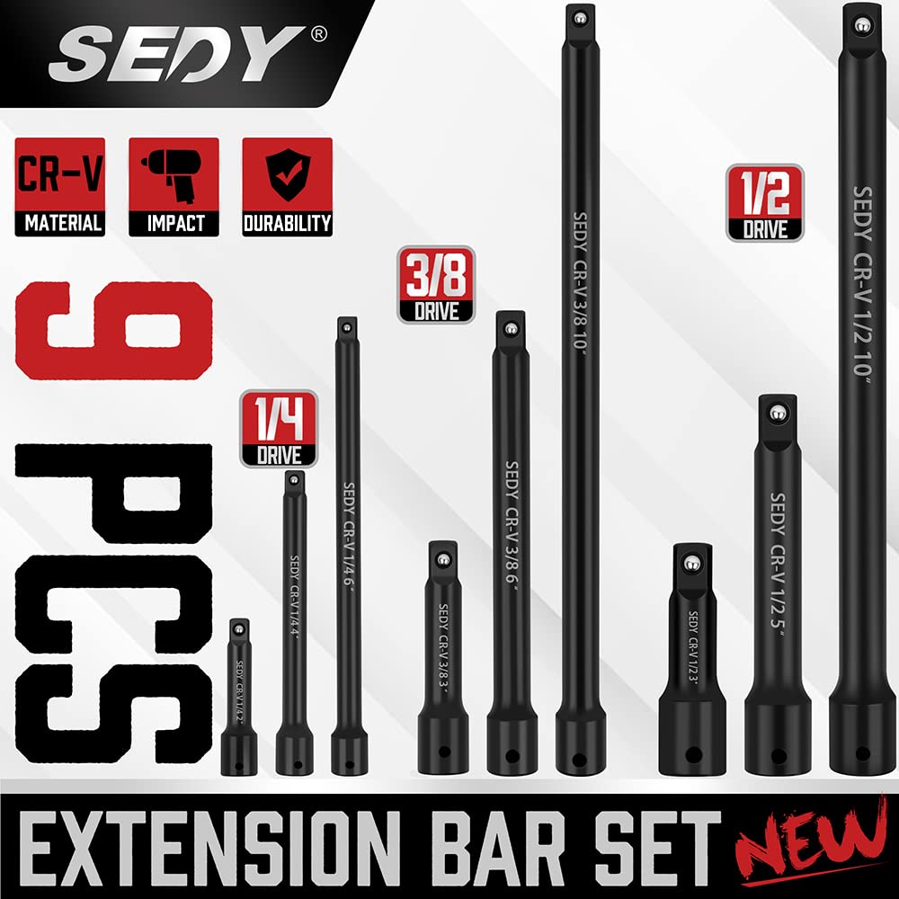 Snapklik.com : Socket Extension Ratchet Extension Set: 9PCS 3/8 Inch ...