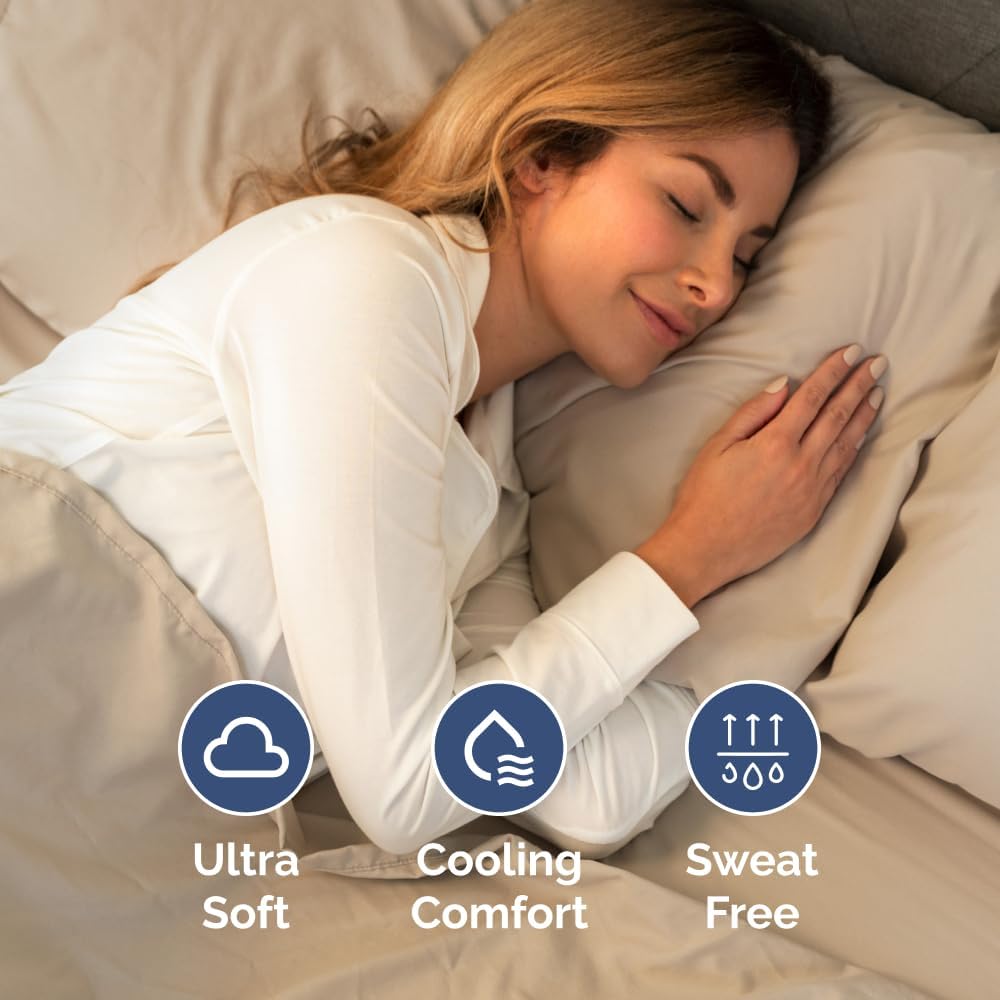 Full Size Flat Bed Sheet + Comforter Bundle - Hotel Luxury Single Flat Sheet - Fits Mattresses with Deep Pockets Between 8 to 16 inches - Soft & Comfy - Breathable & Wrinkle Free - Oeko-Tex - Cream