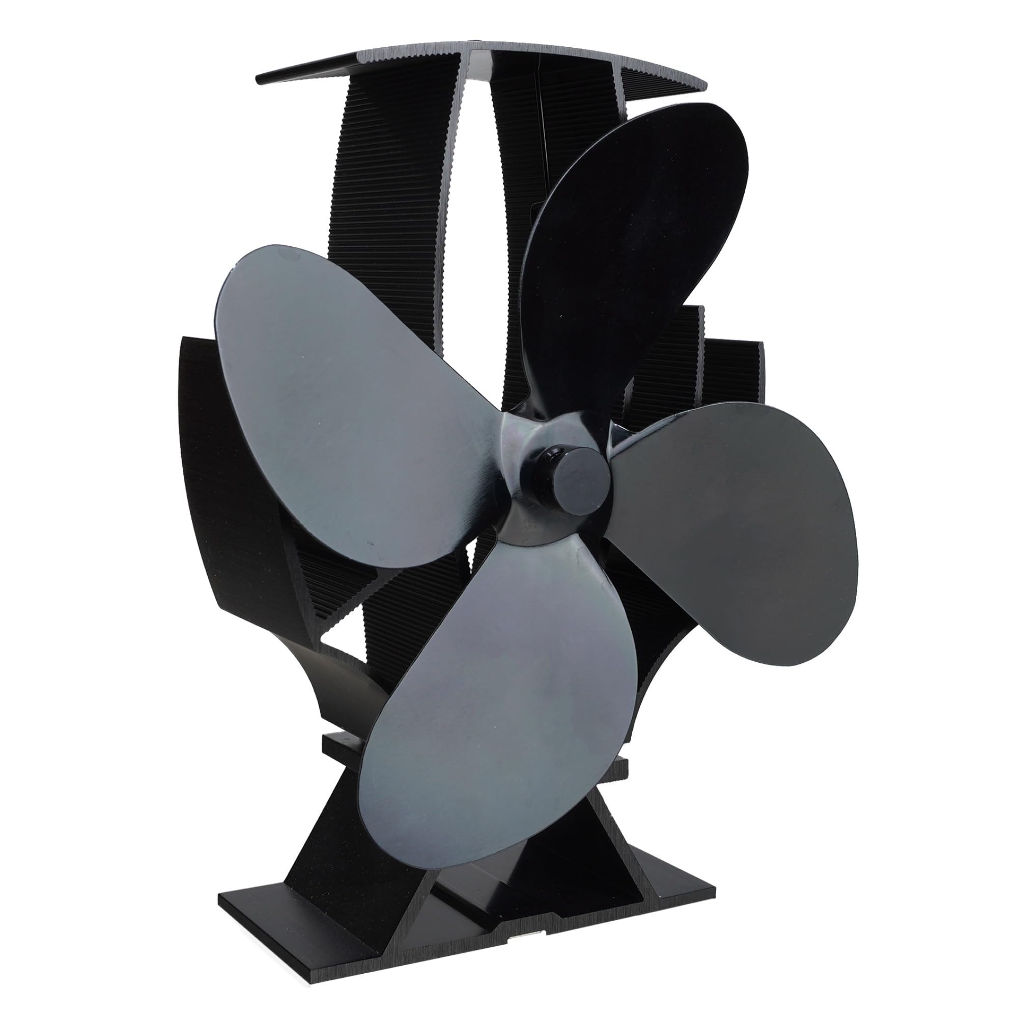 Arrows UK Stove Fan Company Satin Black SuperFast Stove Fan - Heat Powered Eco Fan for Wood Burners and Fireplaces - Sleek Silent Operation Design