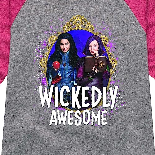 Disney Descendants - Wickedly Awesome - Toddler and Youth Girls Raglan Graphic T-Shirt3