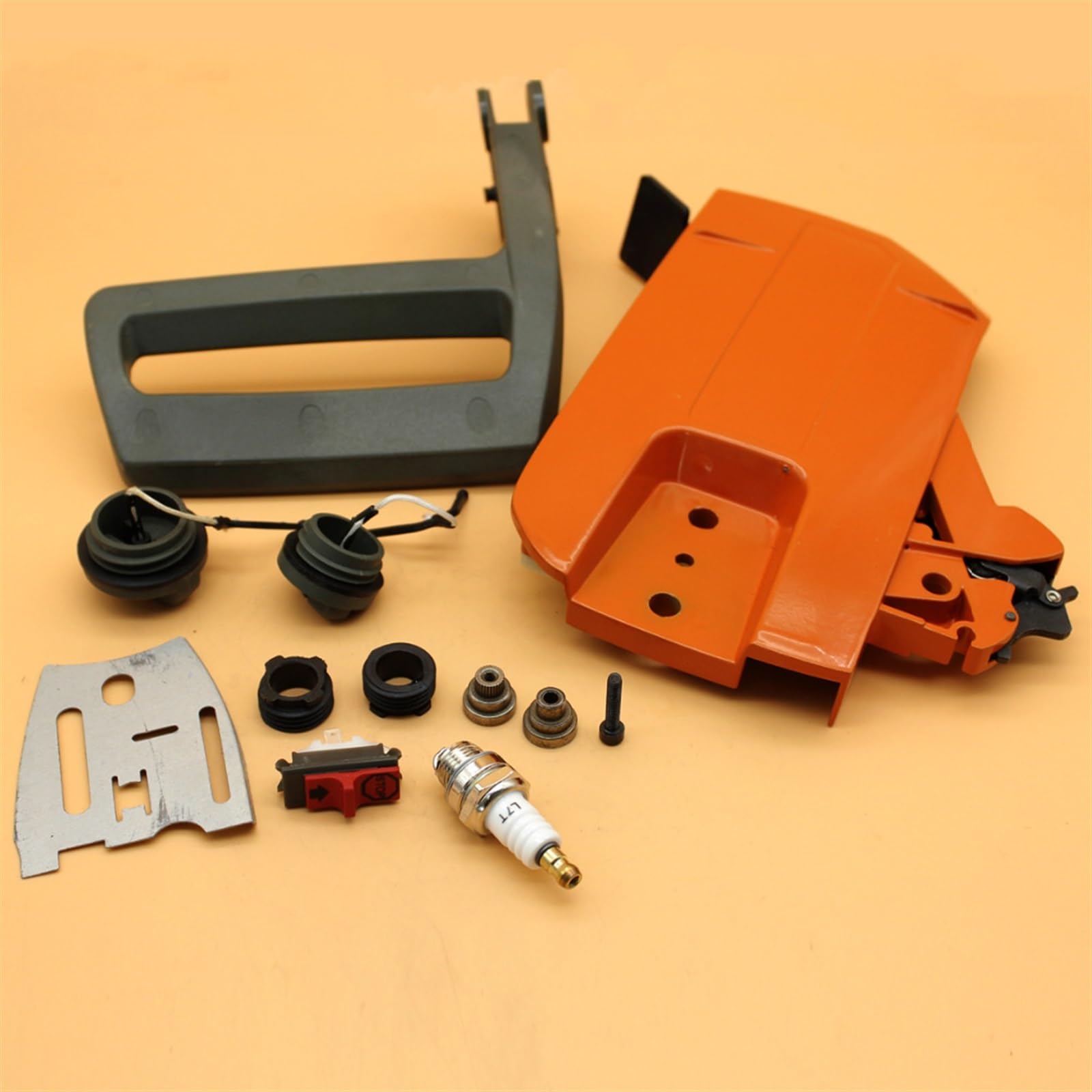 IWBR Cubierta de Embrague, Placa de manija de Freno, Engranaje helicoidal, Conjunto de Tapa de Aceite de Combustible Apto for Husqvarna 268 272 XP 266 66 61, Piezas de Repuesto de Motosierra
