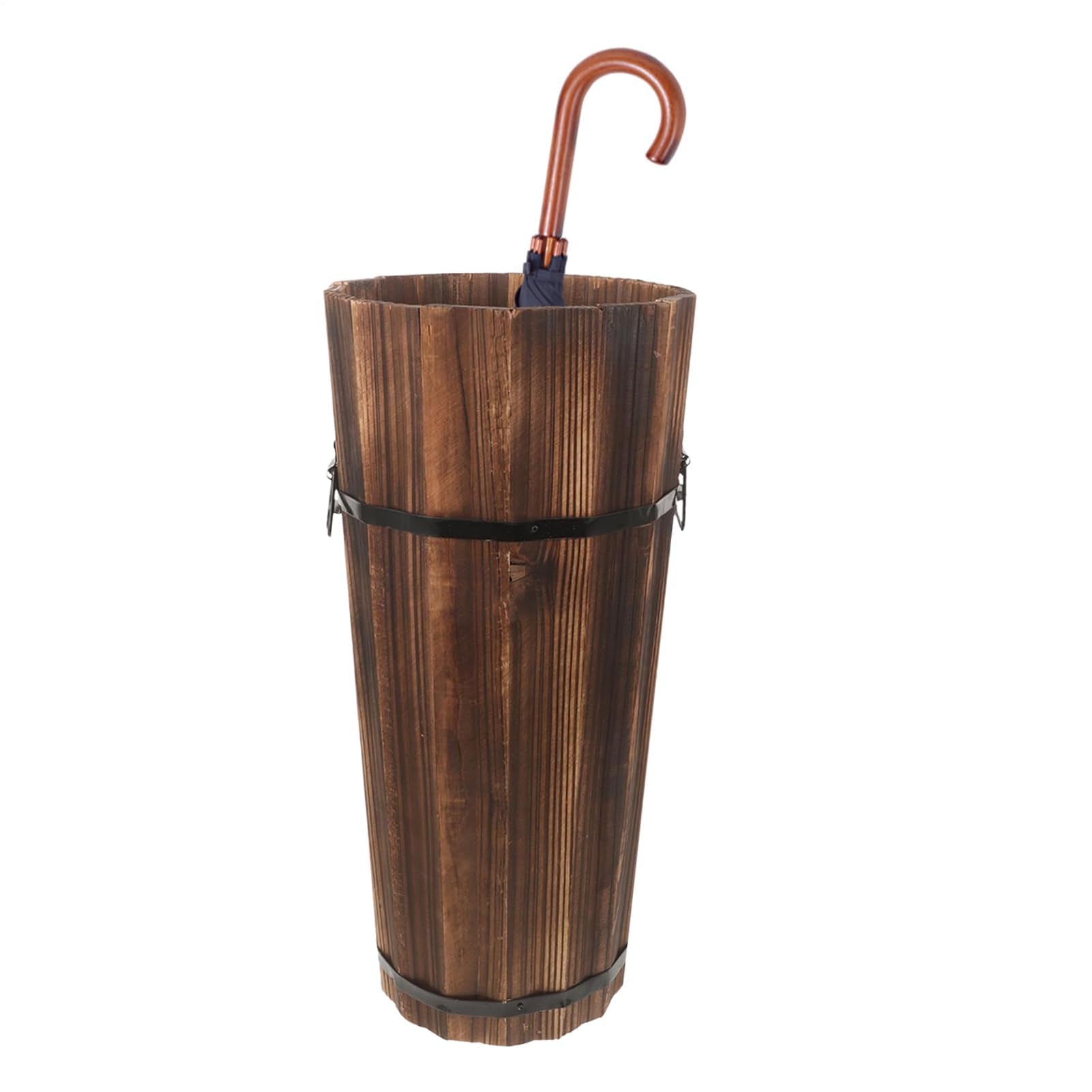 BHFPFZA Wooden Umbrella Stand - Large Indoor Outdoor Cane Holder, Stylish for Entryway, Hallway, Patio, Home Office, Dorm & Commercial Use