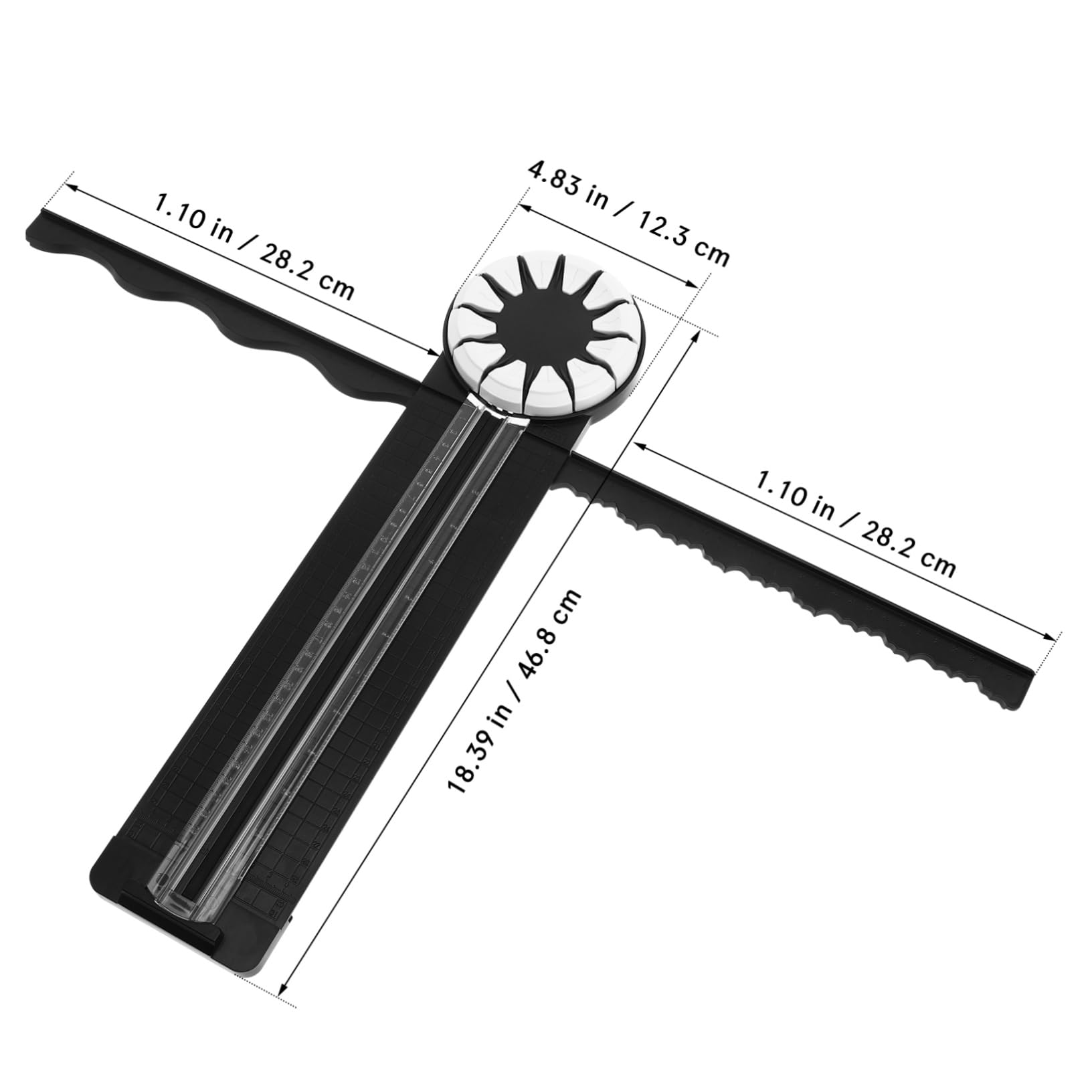 Trancheuse à Papier Polyvalente pour Bureau et Loisirs Créatifs Lame Rotative, Plastique Noir, Coupe Précise pour Papier et Carton