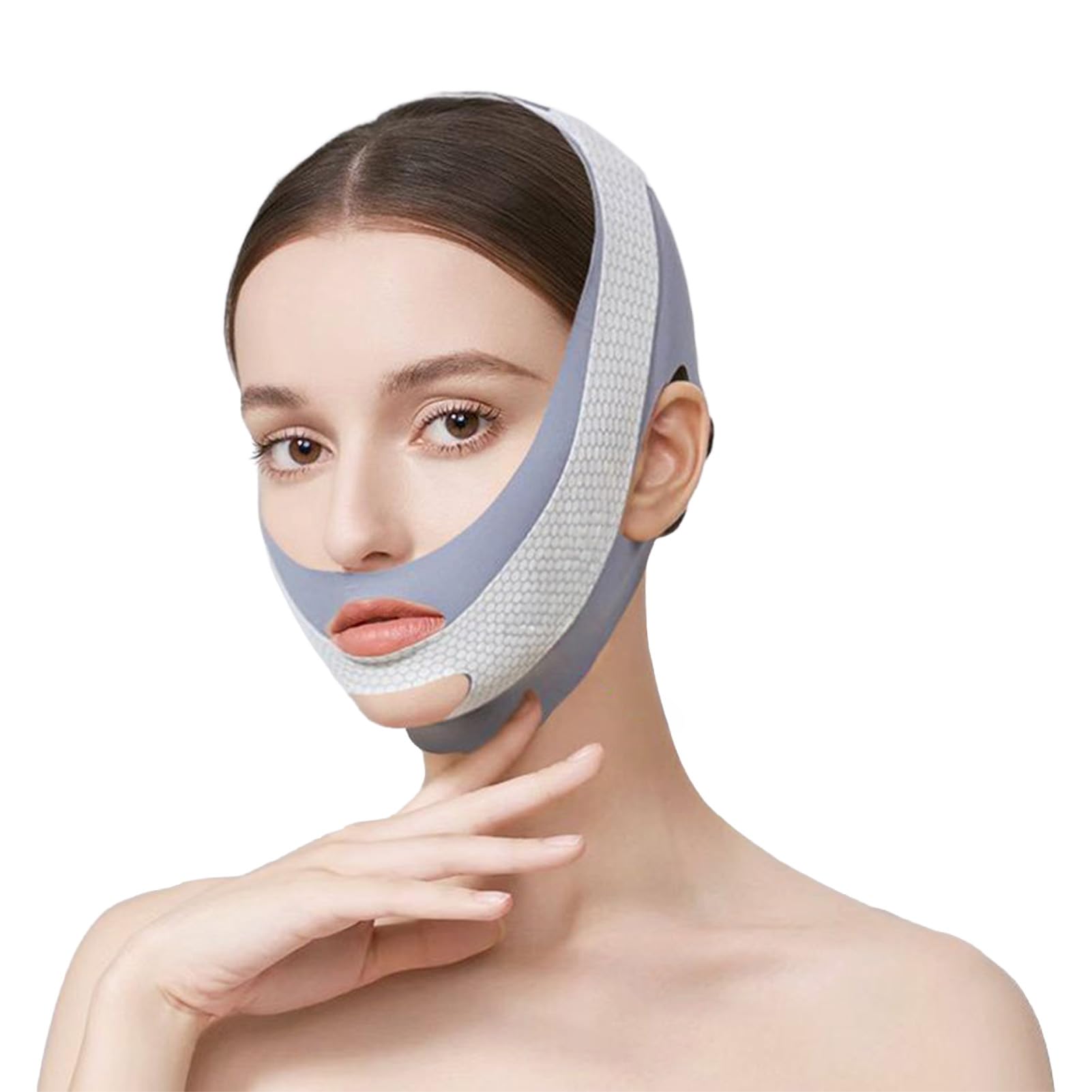 Face Lifting Chin Strap, V Face Mask for Double Chin Reduction, Breathable Snore Jawline Band for Night Sleep