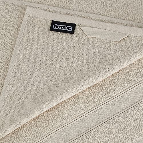 nottoc Handtücher Set Beige 8-TLG / 2 Badetücher 70x140 + 4 Handtücher 50x90 + 2 Gästehandtücher 30x50 - Handtuch mit Aufhänger 100% Baumwolle Saugfähige Weiche Luxus Duschhandtücher - Sand Beige