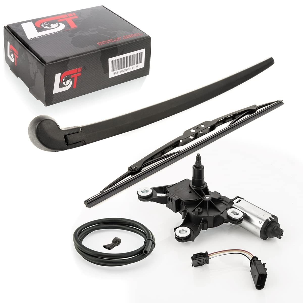 LST Scheibenwischer Heckwischermotor Wischer Düse Schlauch Set kompatibel mit VW Touareg 7P