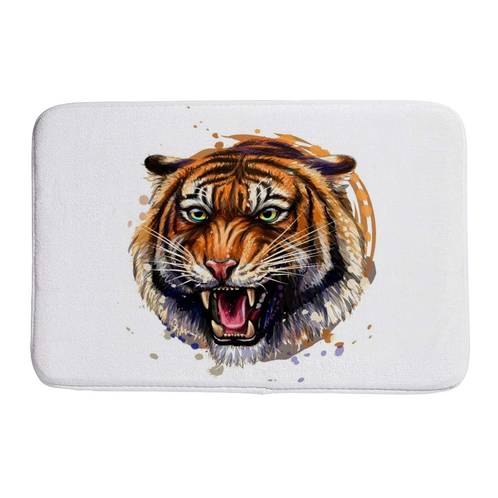 Paillasson de qualité supérieure en velours corail motif tigre 36x24