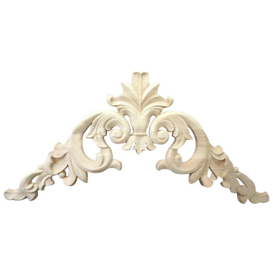 CTRLZS 15*15cm Rubber Wood Carved Corner Onlay Applique Exquisite Unpainted
