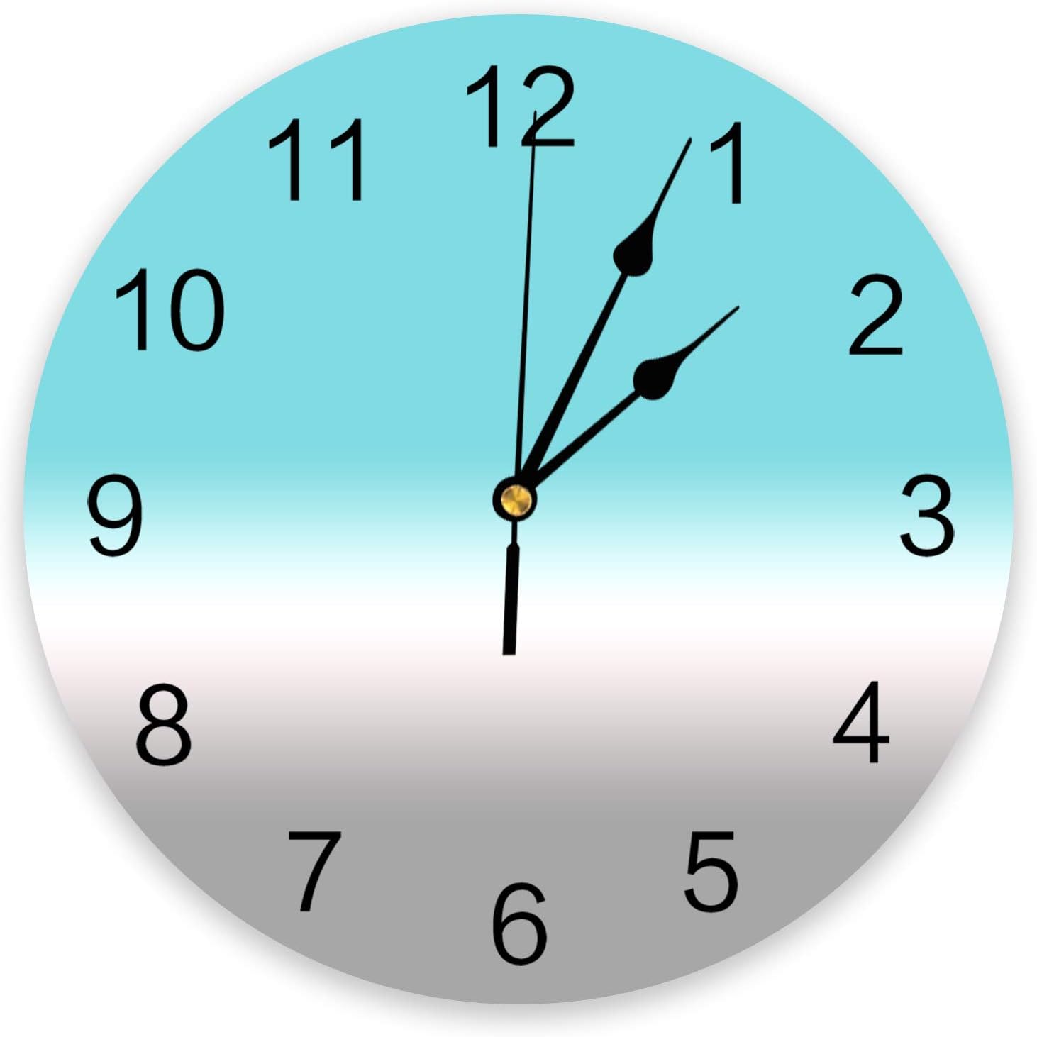 Wall Clock Teal Green and Grey Ombre Battery Operated