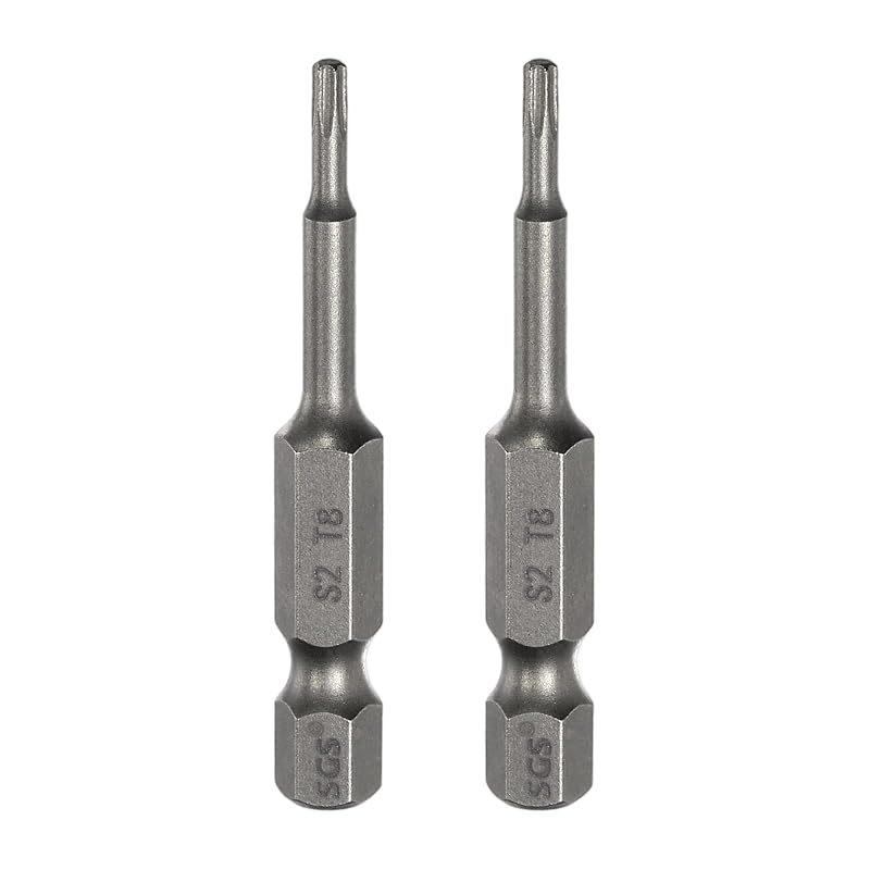 Kit de bits de chave de fenda Torx T8 HARFINGTON, haste sextavada de 6,35 mm (1/4 pol.), comprimento de 50 mm, ponta magnética sem furo, aço S2, 2 peças