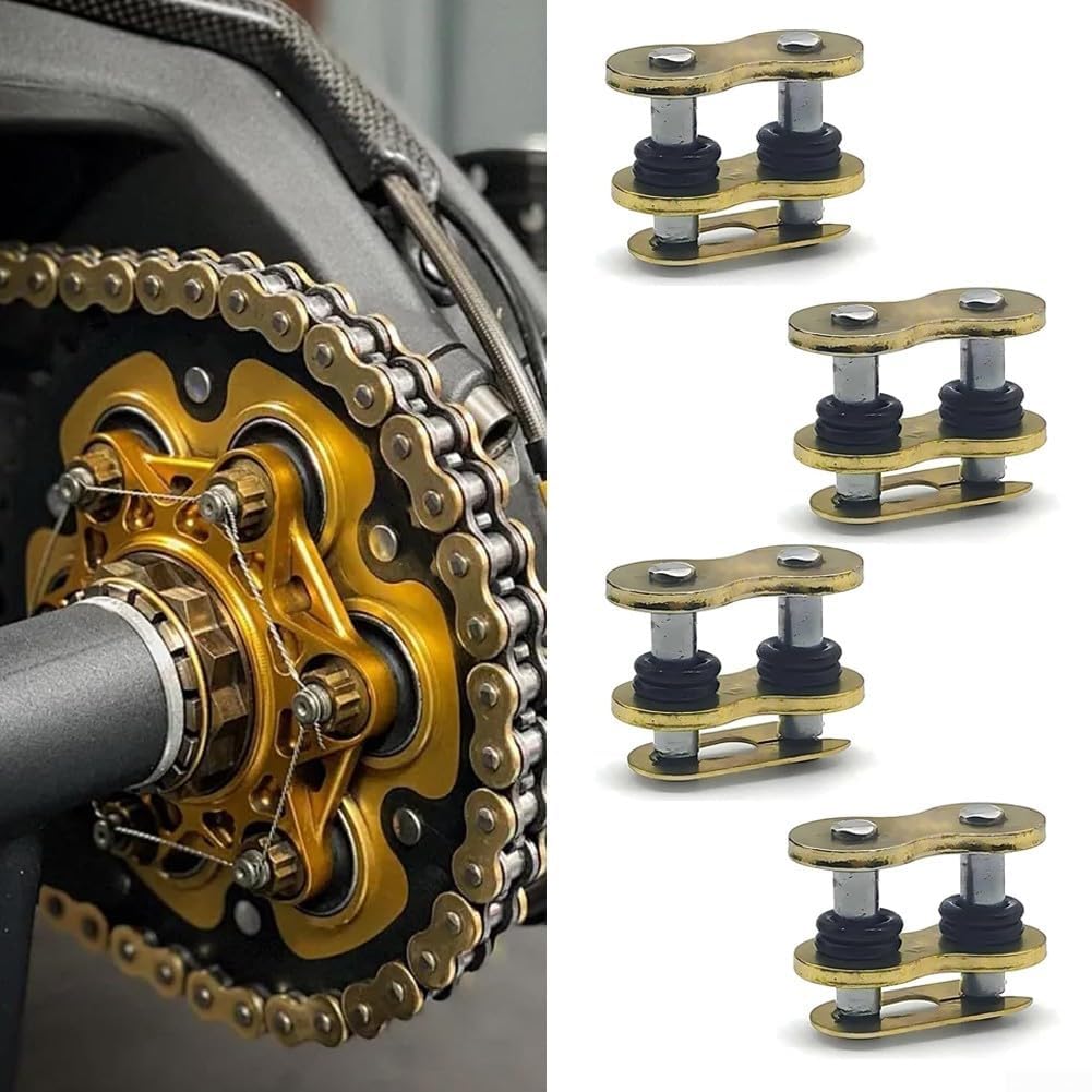4 eslabones de conexión de metal con sello de aceite ORing para cadenas 428 520 525 530 adecuadas para motocicletas, motos de cross y agricultura