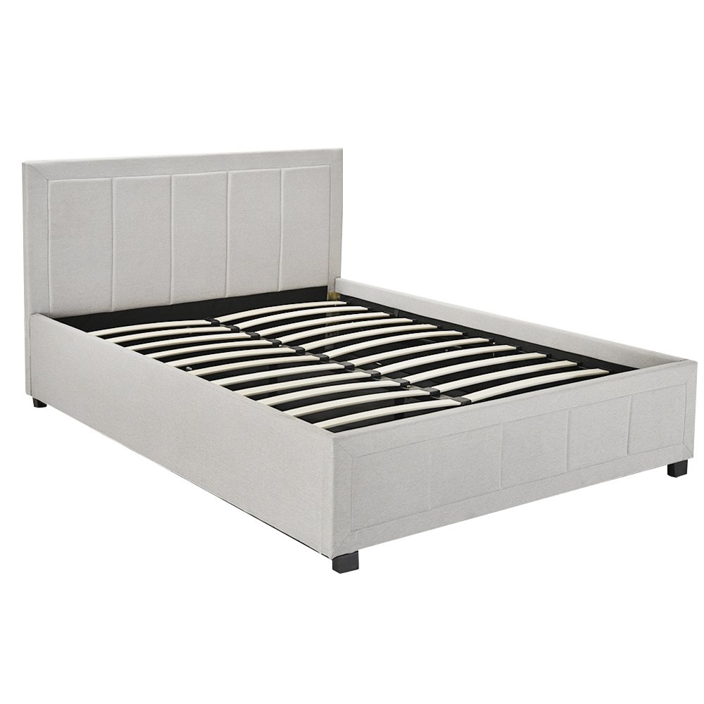 PALDIN Storage bed frame, 5FT King Size Gas Lift Up bed Fabric Grey