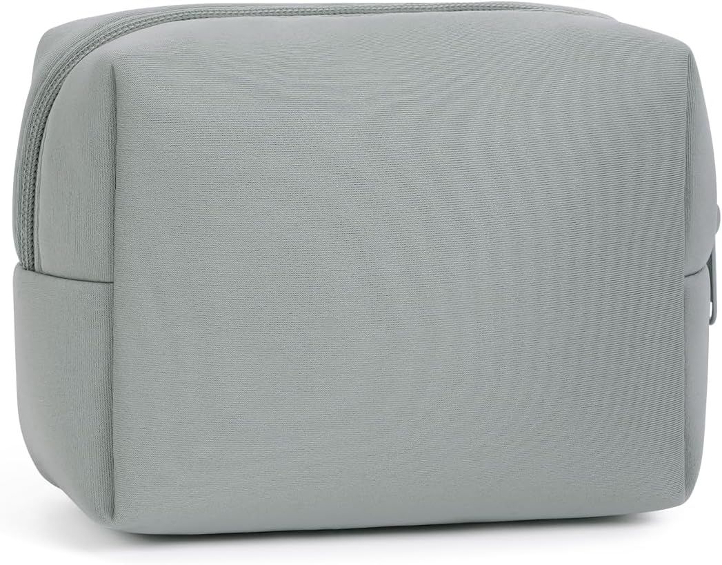 CEI-CEI Makeup Bag Neoprene Waterproof Soft Cosmetic Travel Bag for Women with Large Capacity Portable Zipper Pouch Lightweight Organizer for Overnight Toiletry Purse Gym (Mint Green)