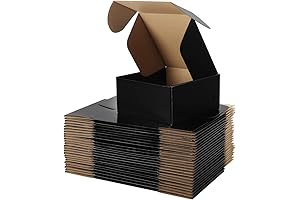 Hoikwo Black Shipping Boxes, 25 Pack - 8x8x4 Small Business Cardboard Boxes