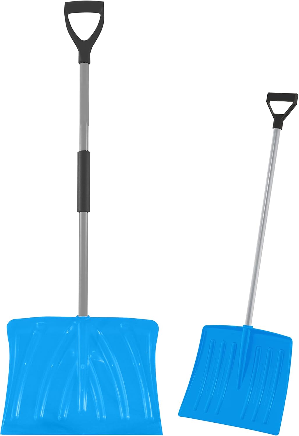 Superio Snow Shovel for Driveway, Stairs, Car Snow Removel Scooper Shovel Snow Pusher Sturdy Heavy Duty Plastic with Wooden Metal handle (Blue-2)