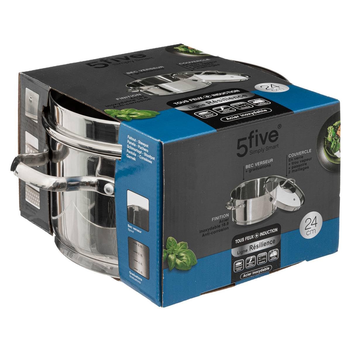 Faitout en Inox 24 cm Resilience - 5 five simply smart